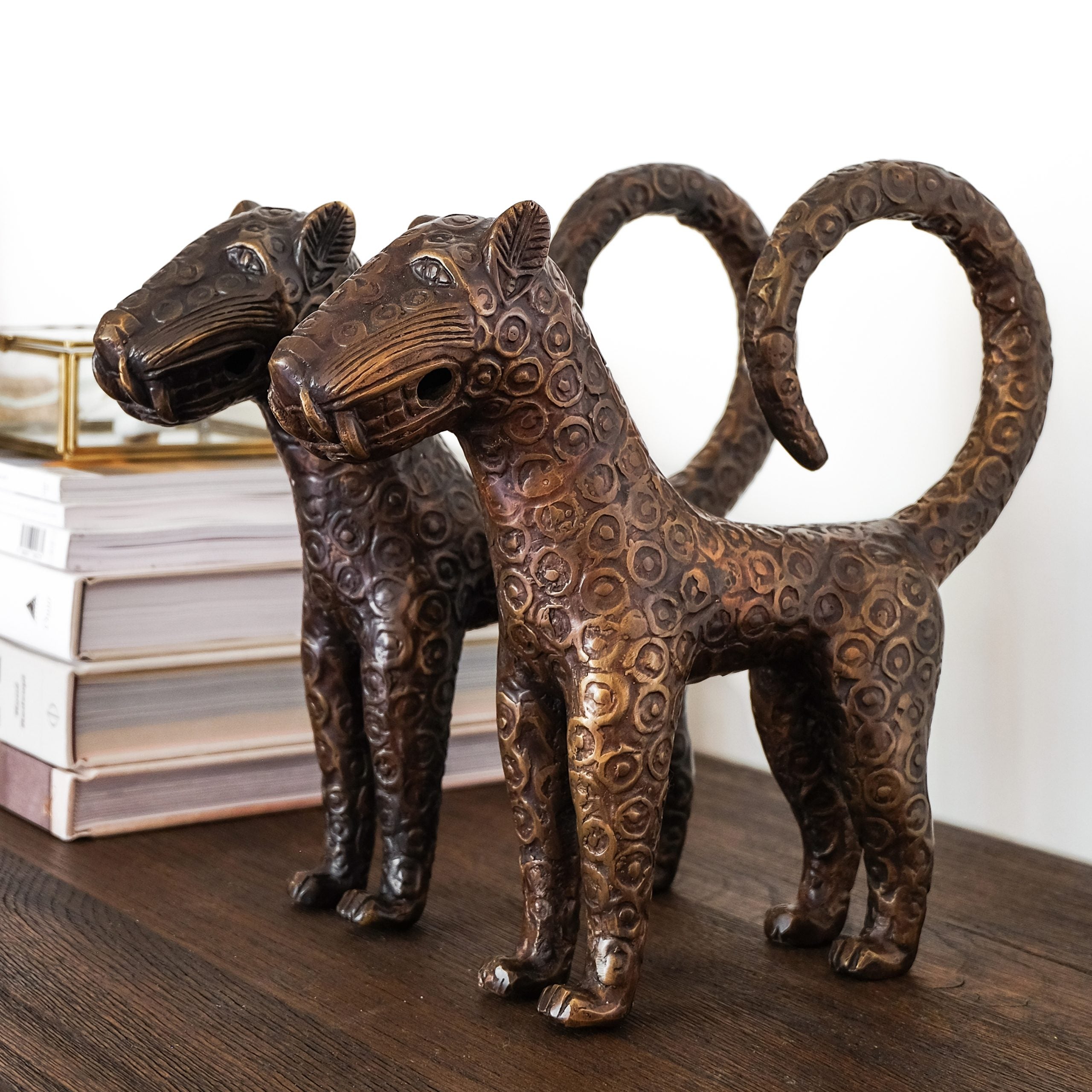 Bronze African Benin Leopard