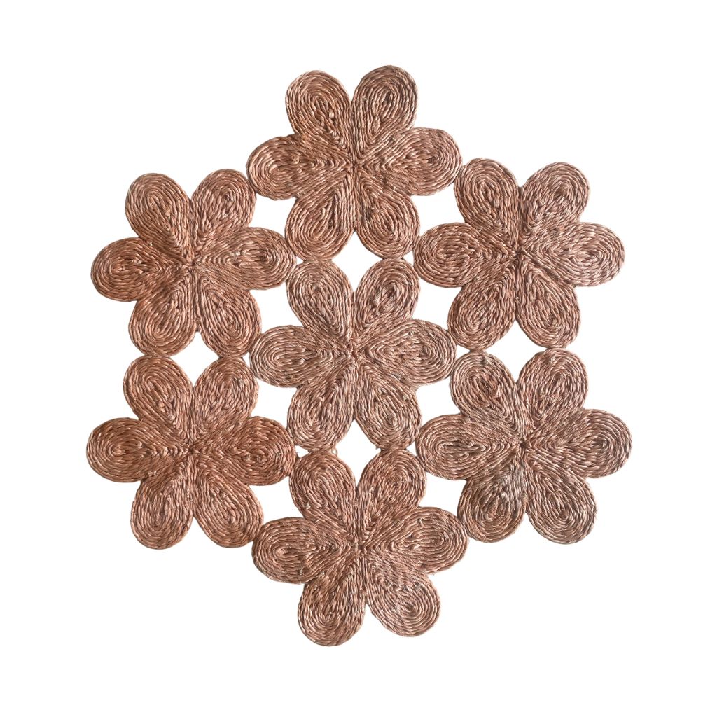 White and Natural Imbali Hexagon Placemat