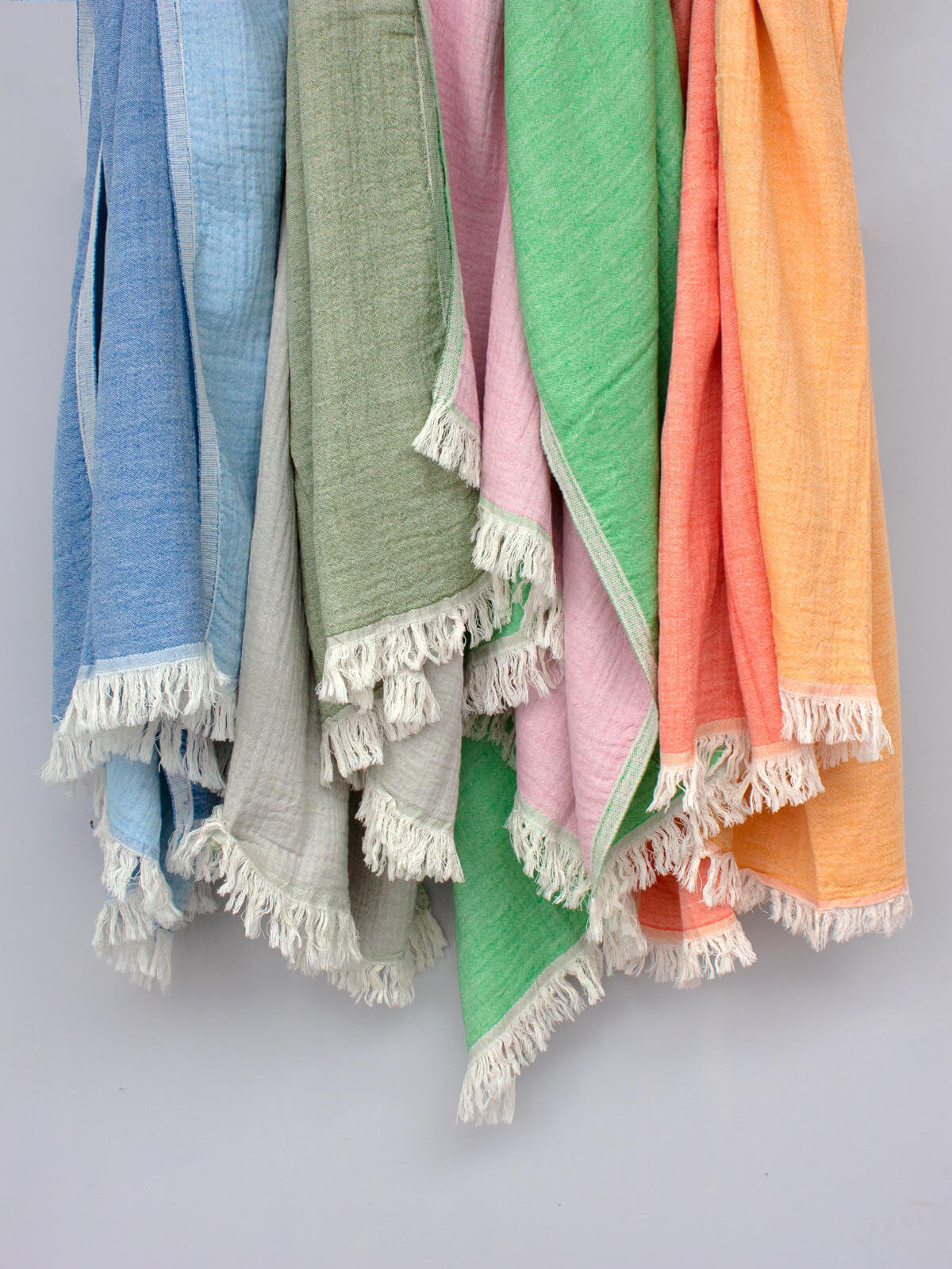 Samos Hammam Towel, Olive and Dusty Pink