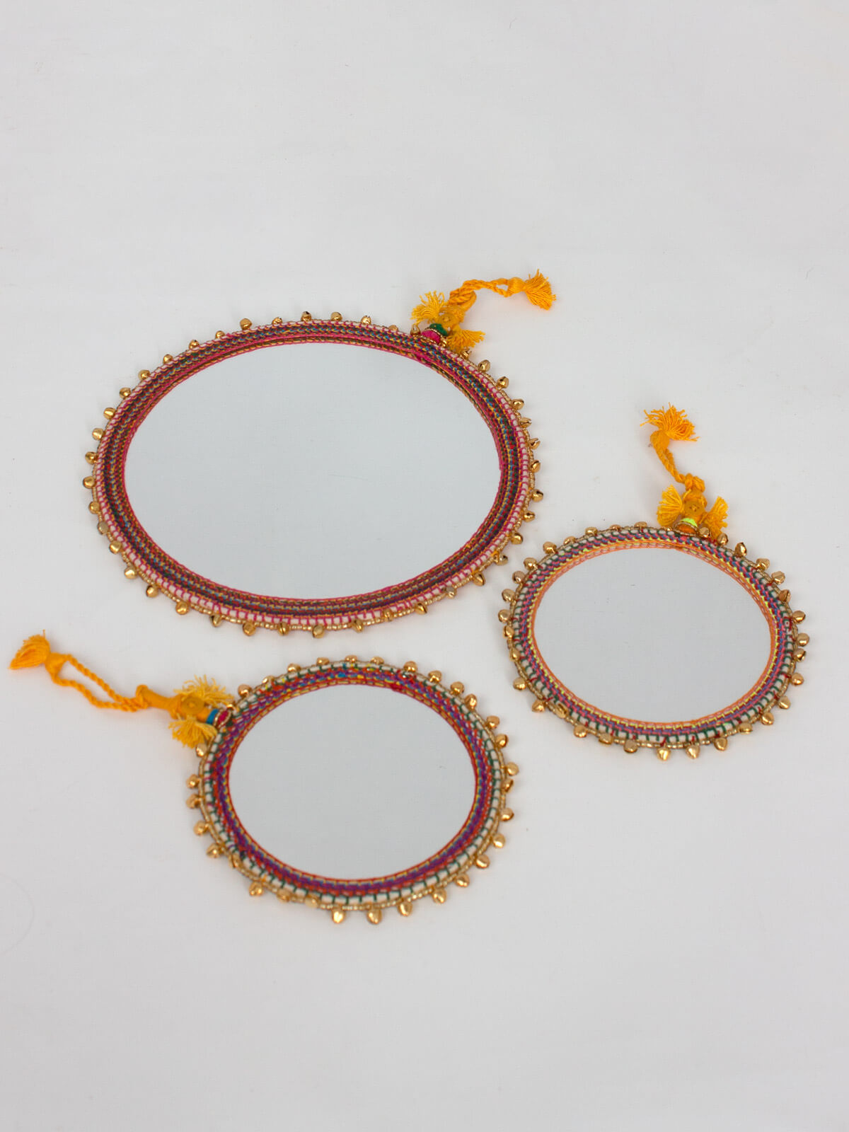 Boho Beaded Mirrors, Gold