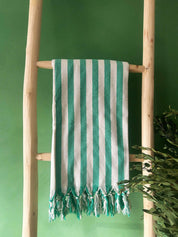 Brighton Stripe Hammam Towel, Green