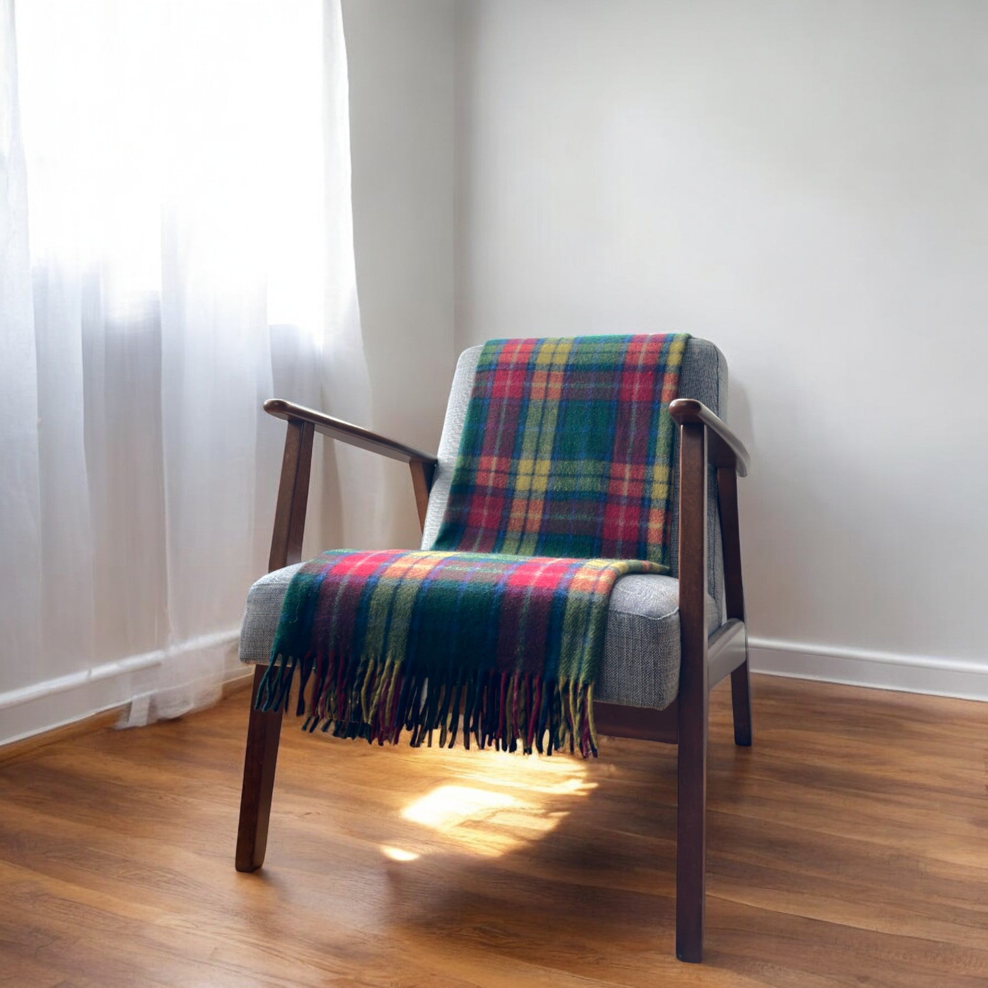 100% Recycled Wool Tartan Knee Blanket