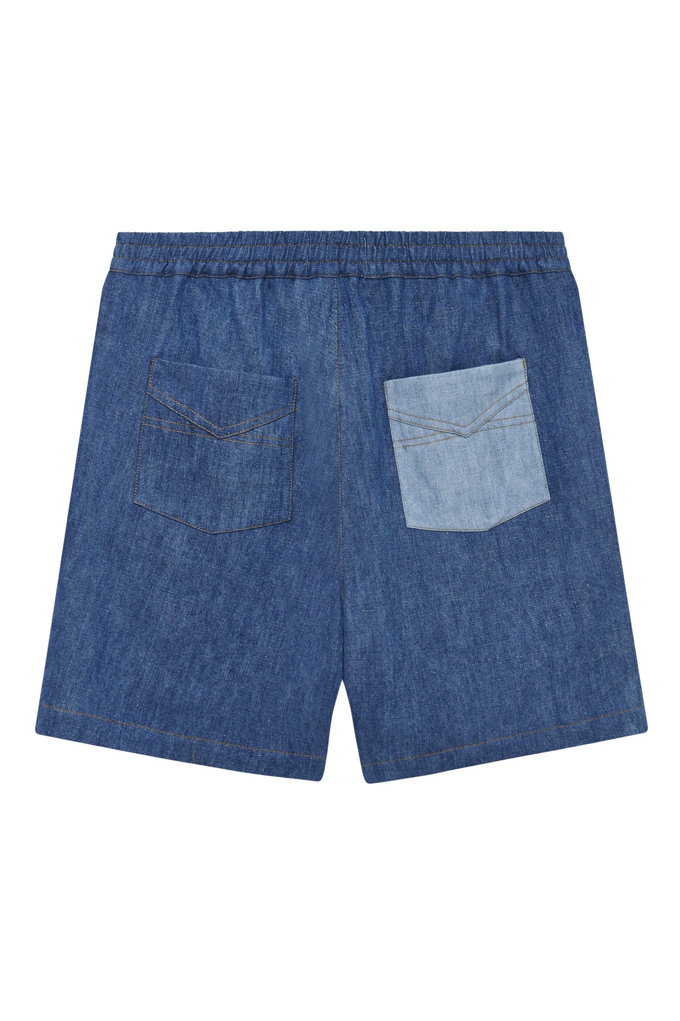 MARIO - Linen Shorts Blue Patchwork