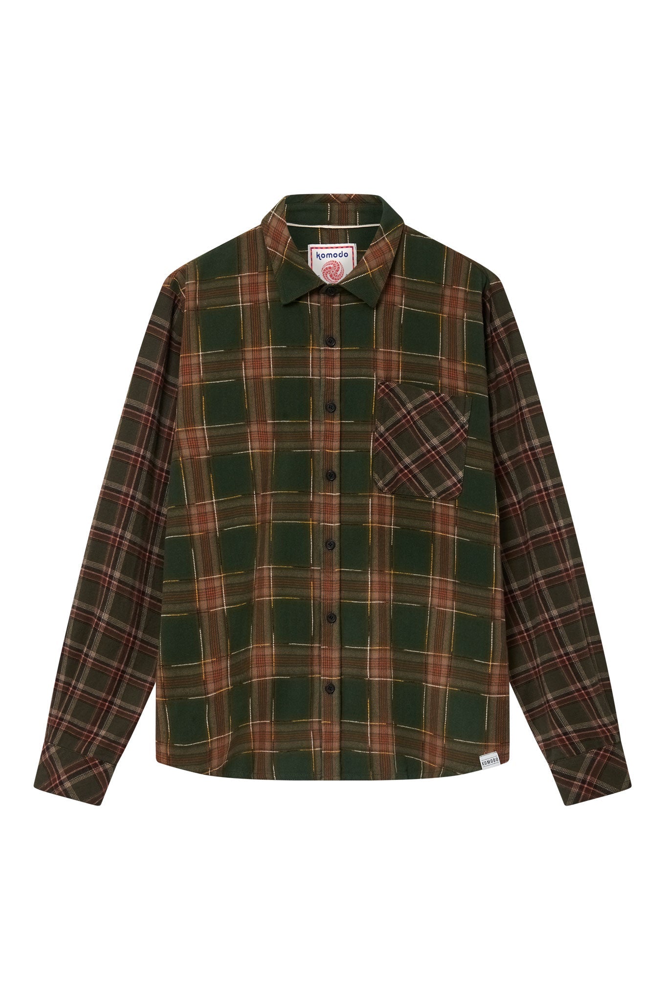 AXEL Flannel Patchwork Check Shirt - Green