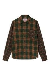 AXEL Flannel Patchwork Check Shirt - Green