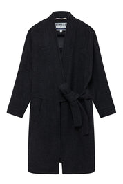 KAIA - Wool Blend Twill Coat Charcoal