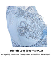 Ashley Embroidery Silk & Organic Cotton Supportive Plunge Bra