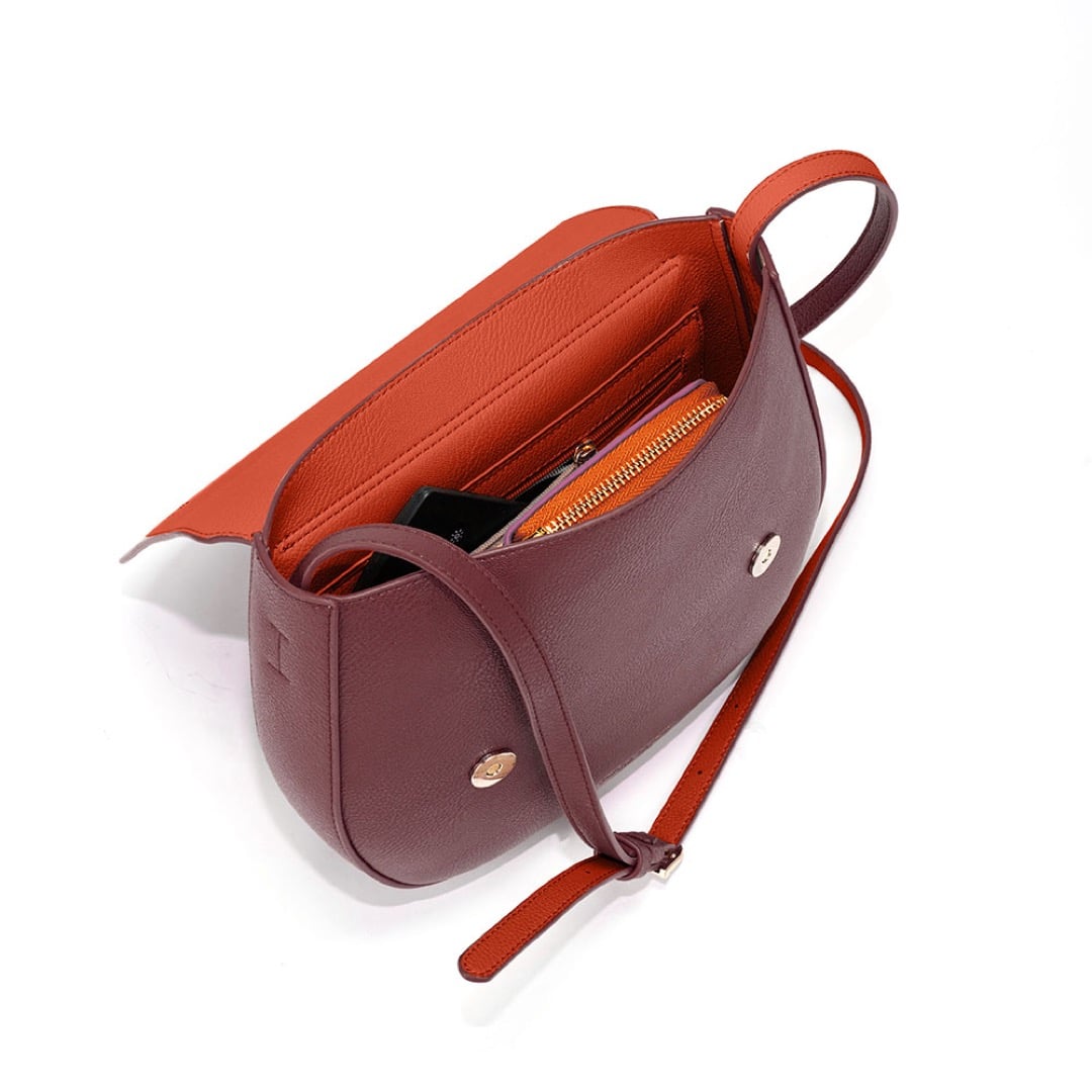 Campo Marzio Kym Saddle Bag - Plum Tangerine Tango