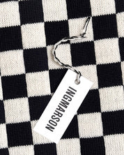 Checked Wool & Cashmere Scarf Black & White