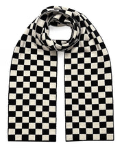 Checked Wool & Cashmere Scarf Black & White