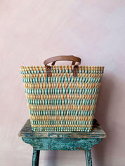 Colourful Reed Shopper Basket