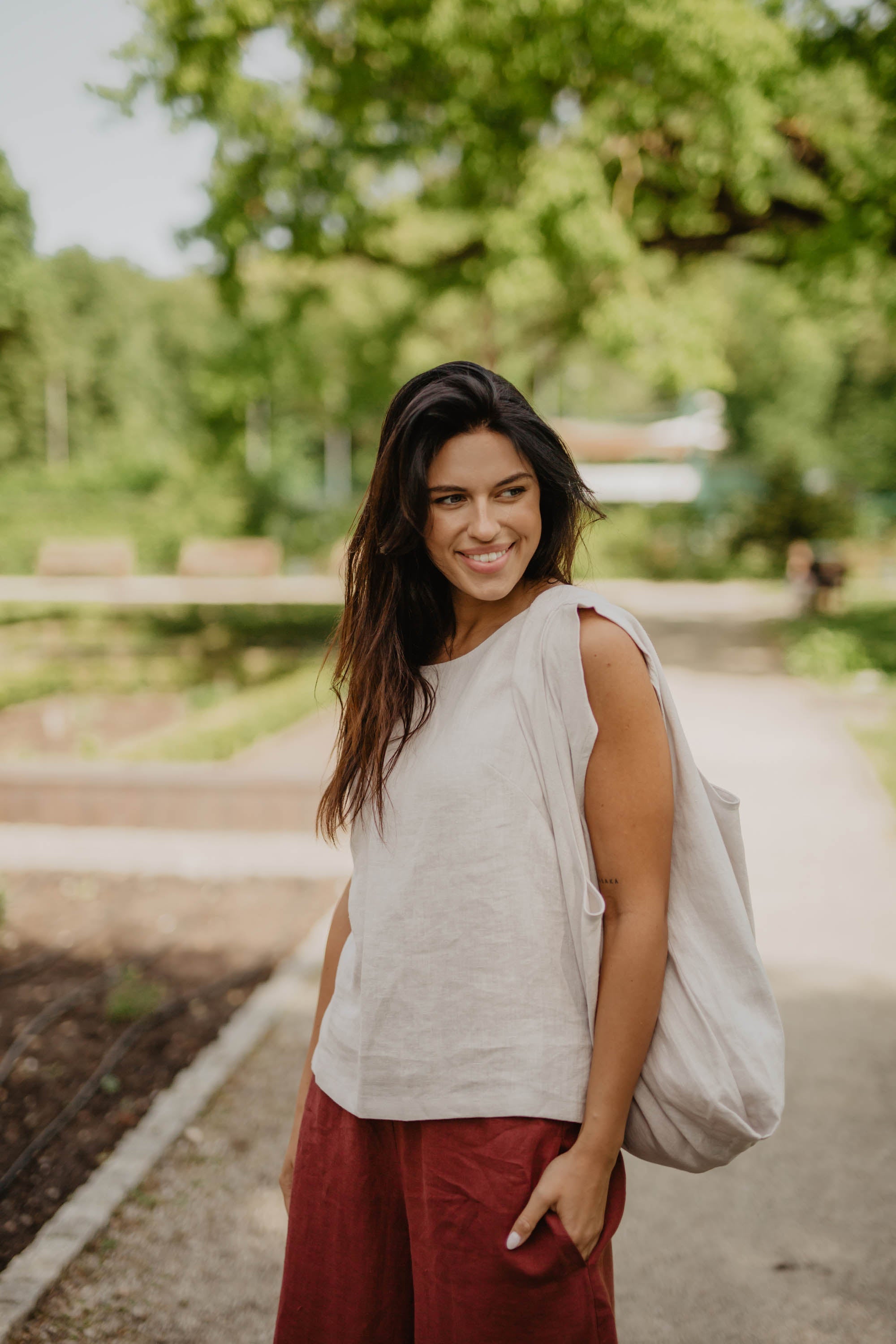 Classical linen top COLETTE