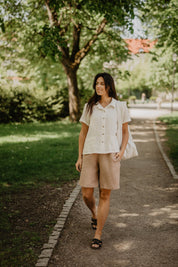 Long linen shorts MATILDA