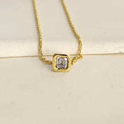 Canopus Cushion Cut Diamond Necklace On The Chain