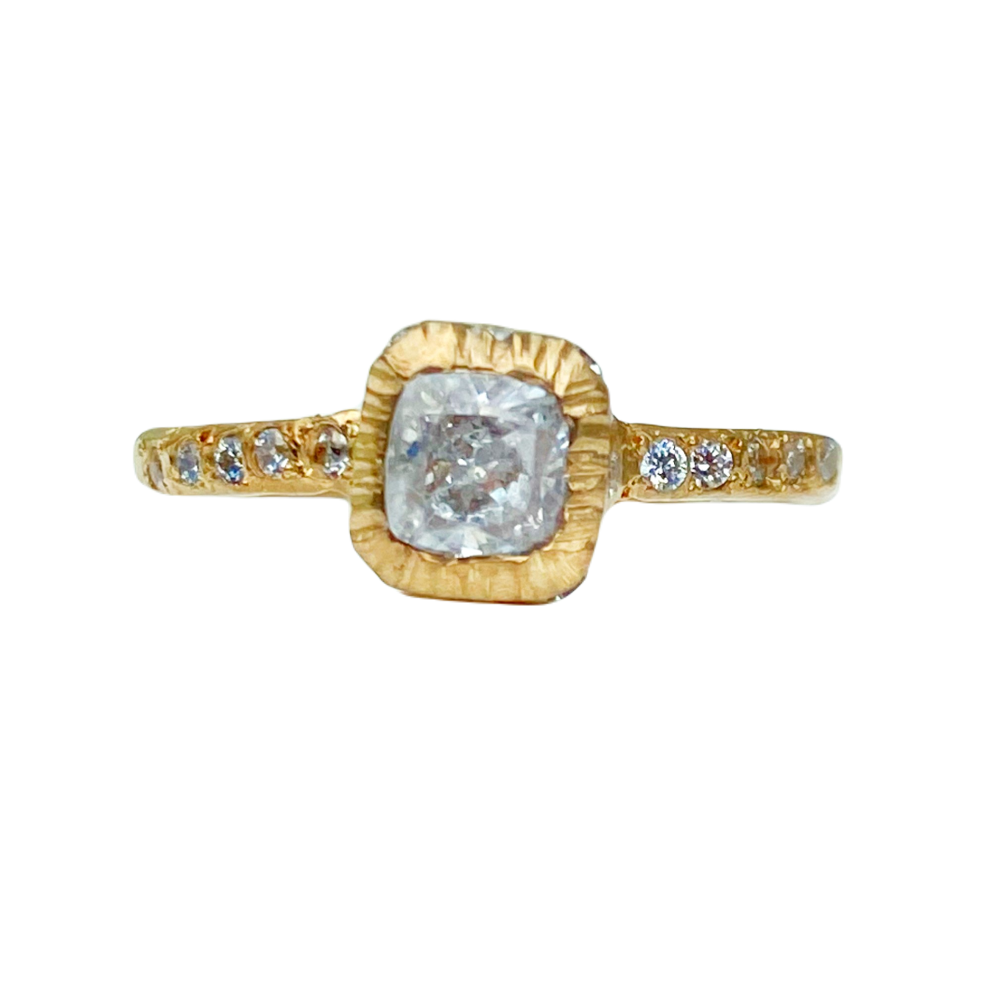 Midas Cushion Cut Diamond Solitaire Pave Ring