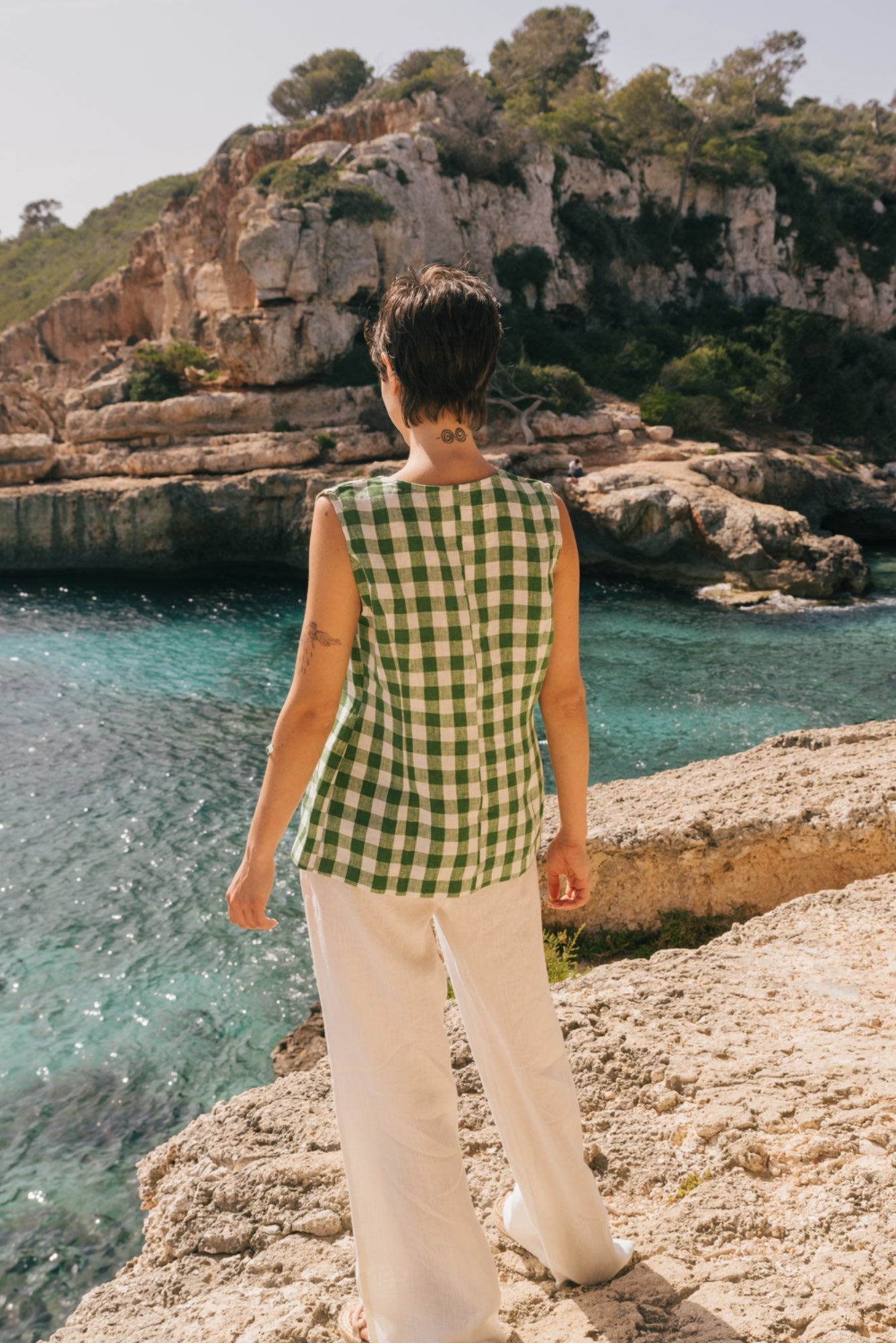 Blanca sleeveless linen top