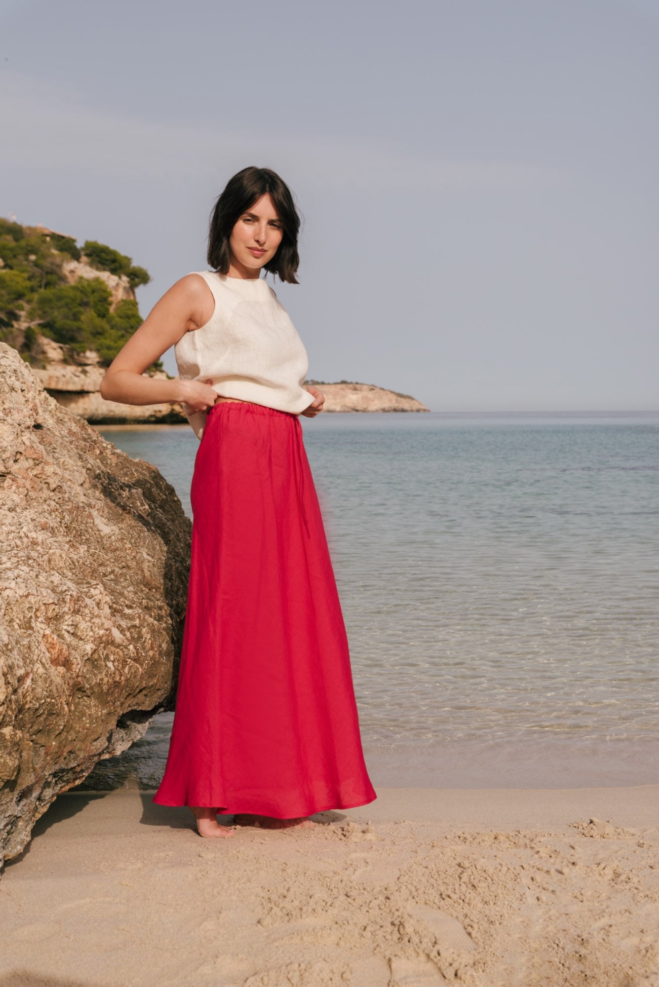 Ciara linen slip skirt