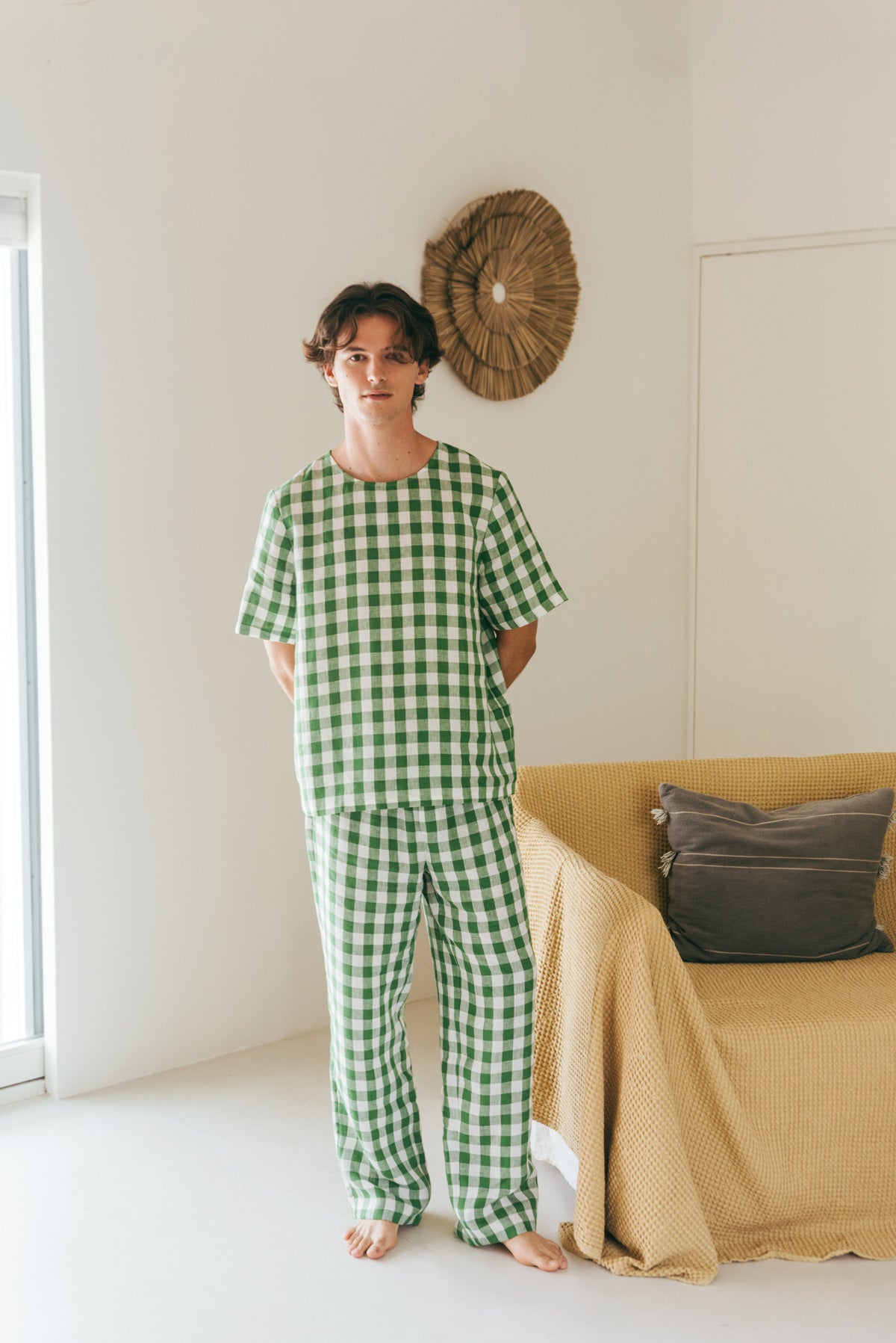 Linen short sleeve pyjama set LEO