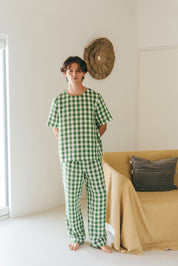 Linen short sleeve pyjama set LEO