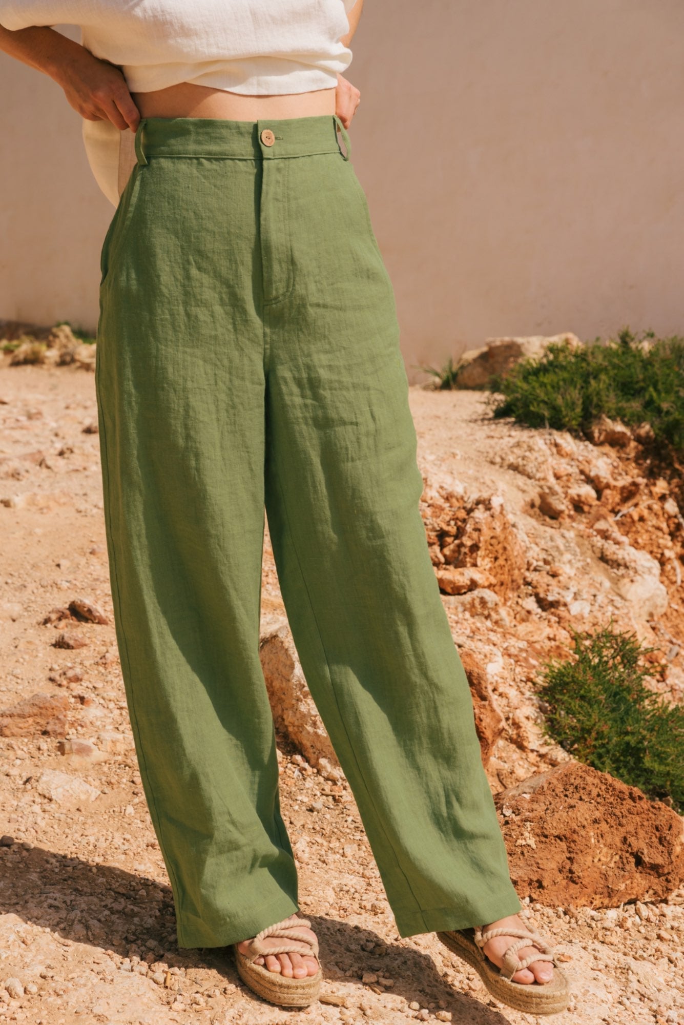 Barbora straight linen pants