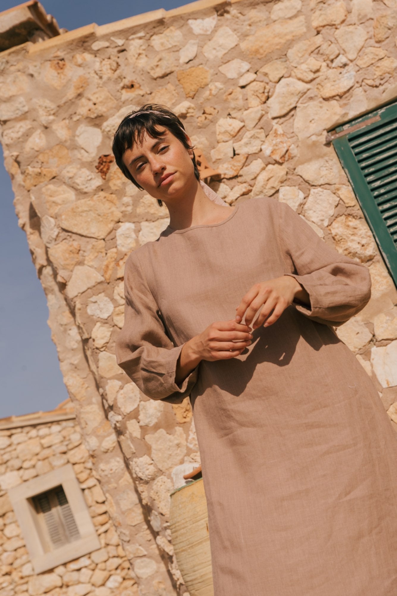 Amalia long-length linen dress