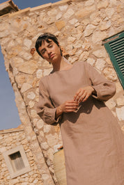 Amalia long-length linen dress