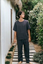 Linen short sleeve pyjama set LEO