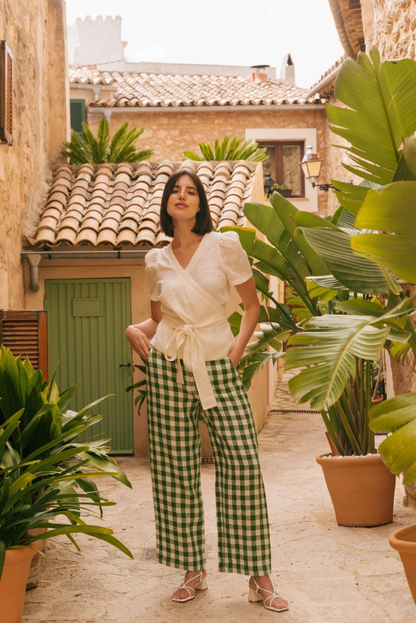 Barbora straight linen pants