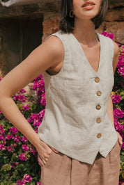 Greta linen vest