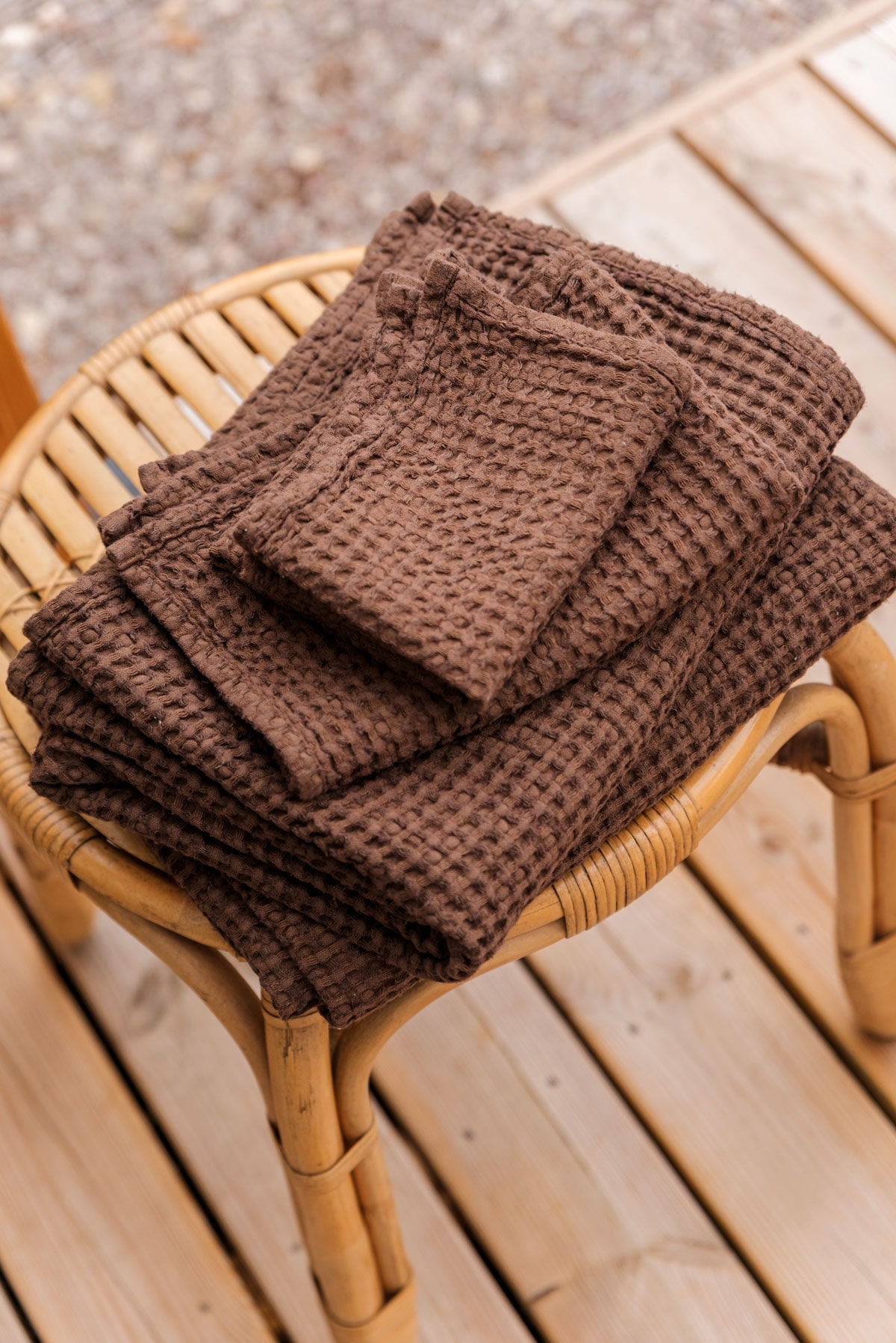 Linen waffle towel set