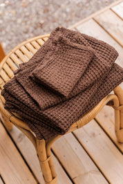 Linen waffle towel set