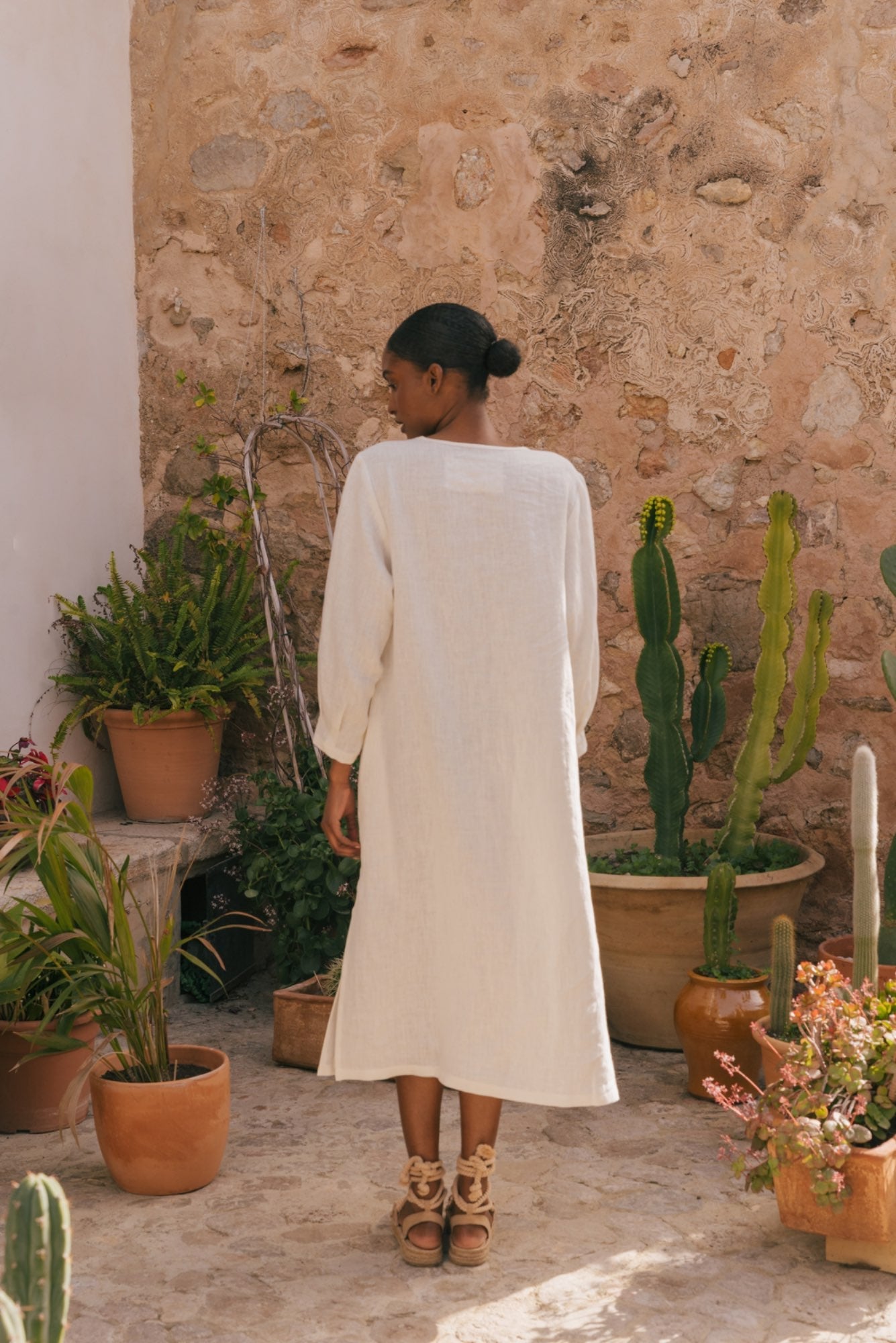 Amalia long-length linen dress