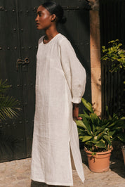 Amalia long-length linen dress