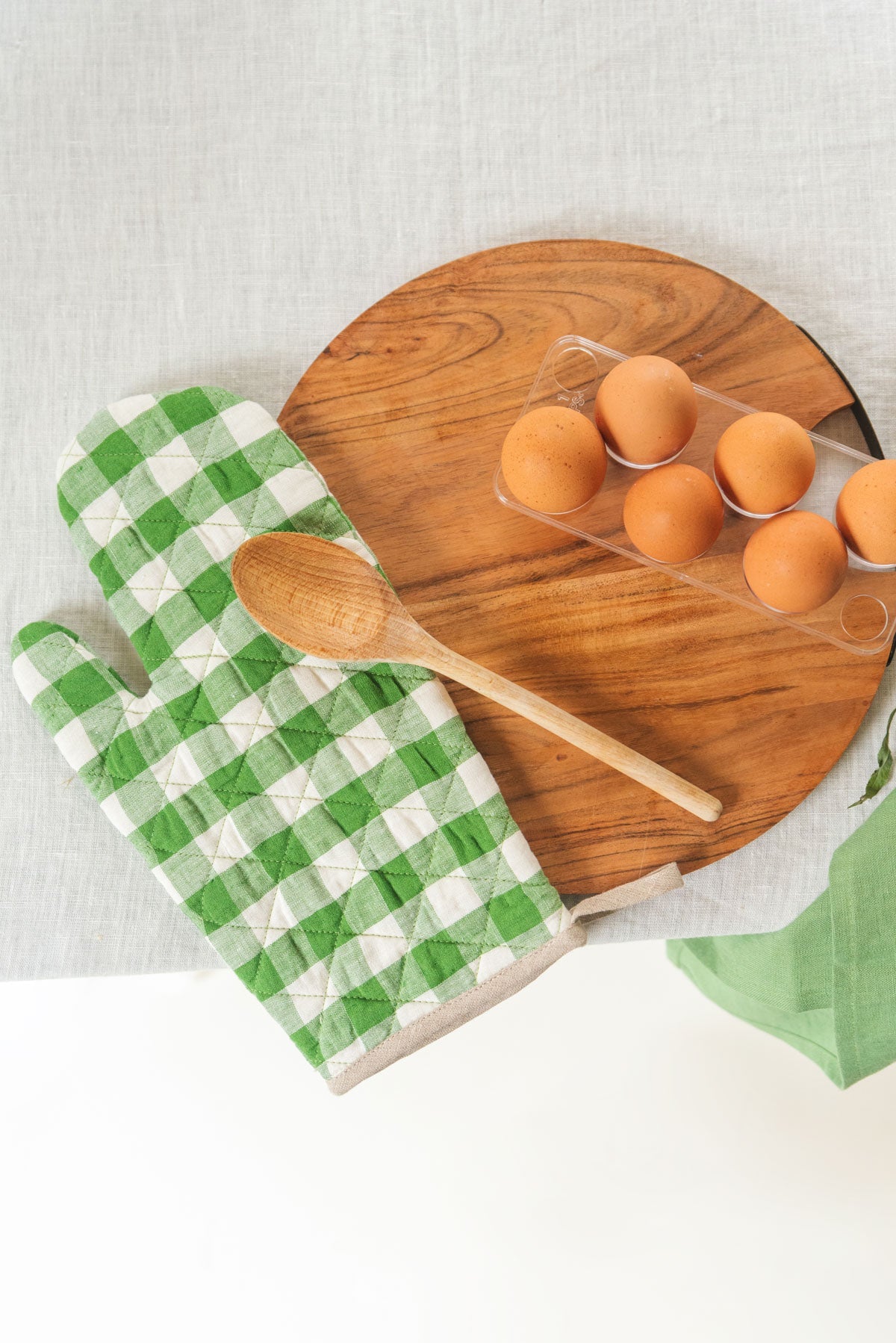 Linen oven mitt