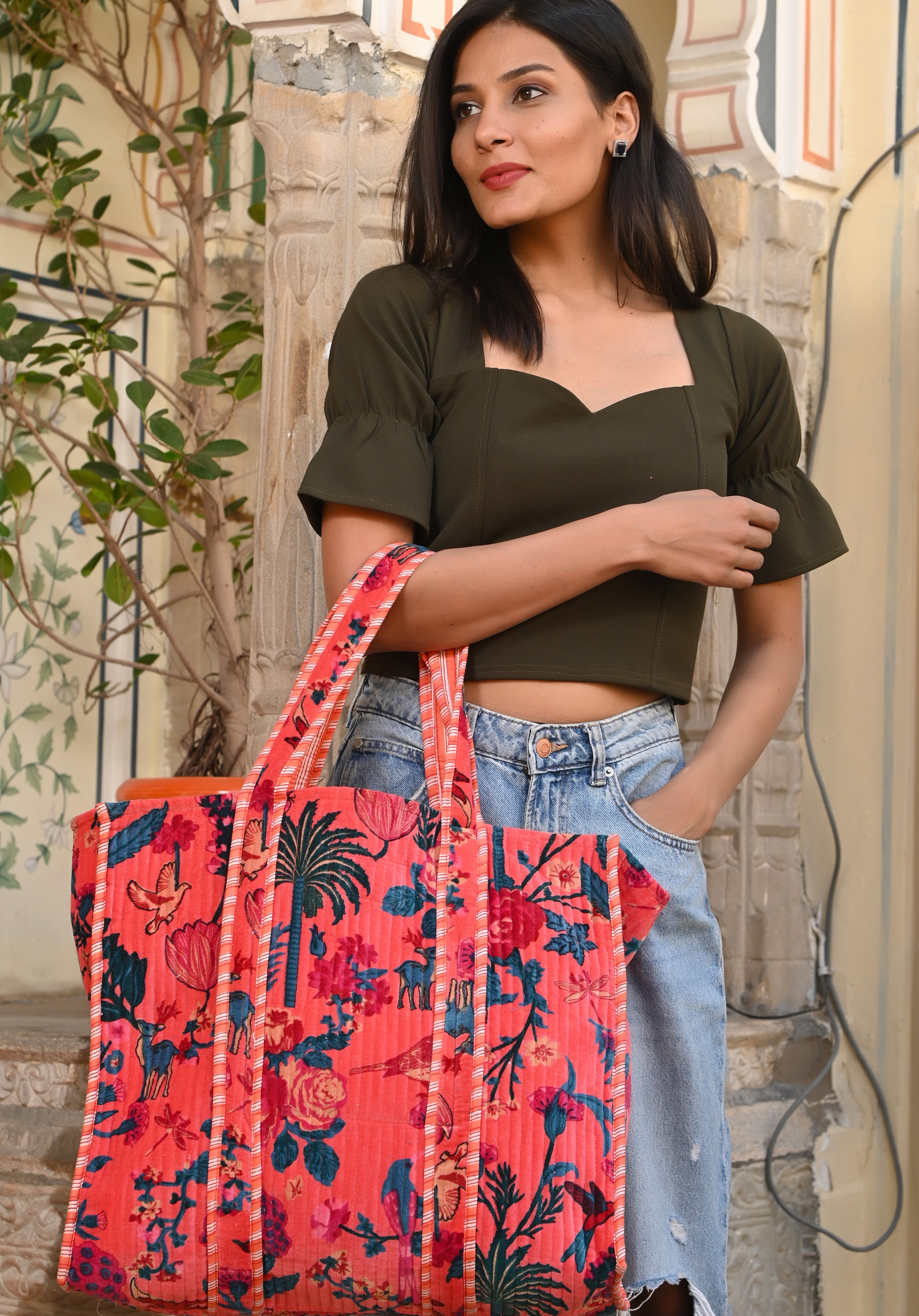 The Ultimate Velvet Tropical Tote