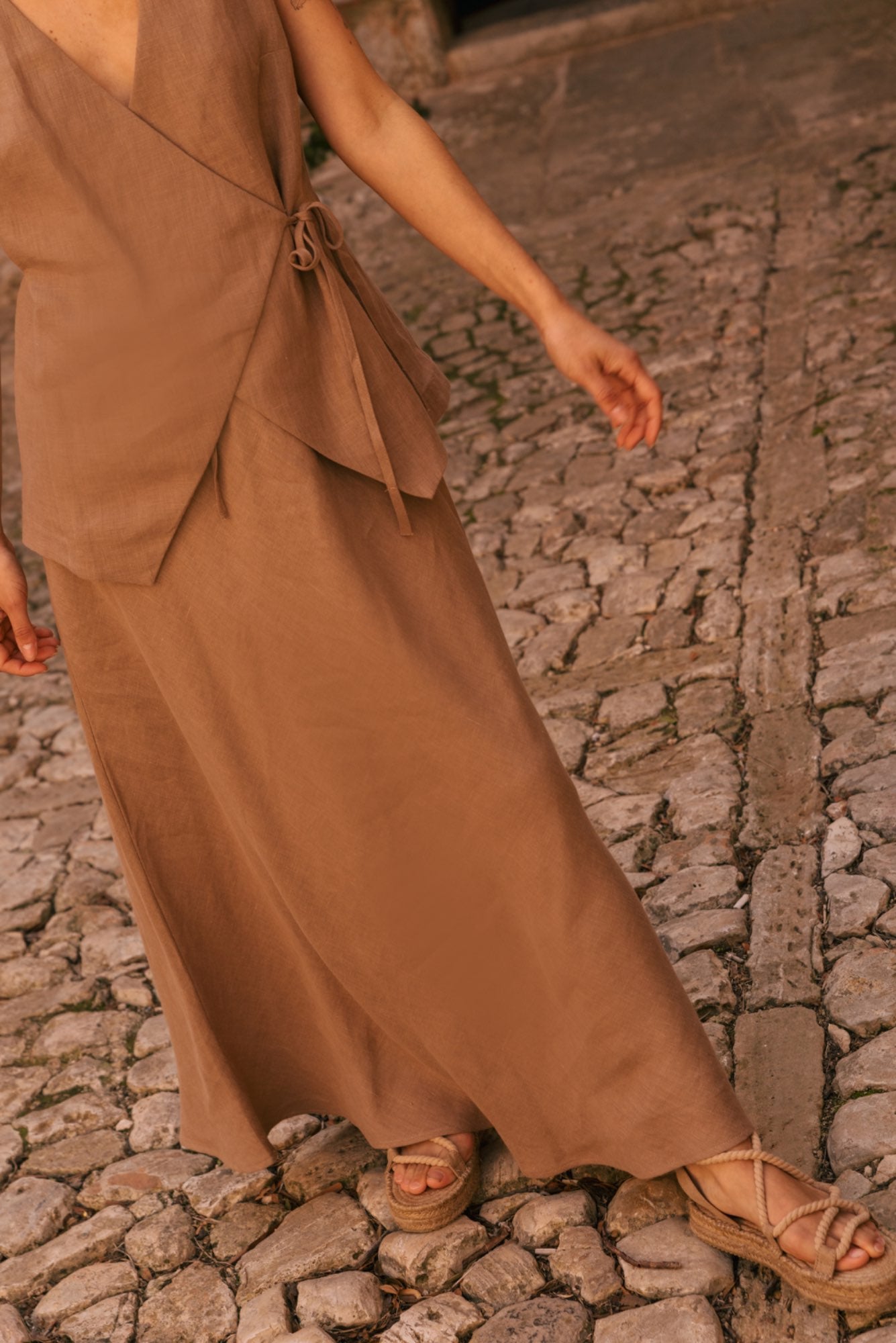 Ciara linen slip skirt