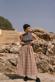 Mona long linen skirt