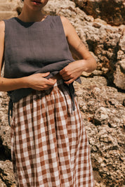 Mona long linen skirt