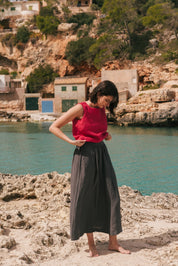 Mona long linen skirt