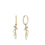 Rising Star Long Drop Diamond Chain Hoops