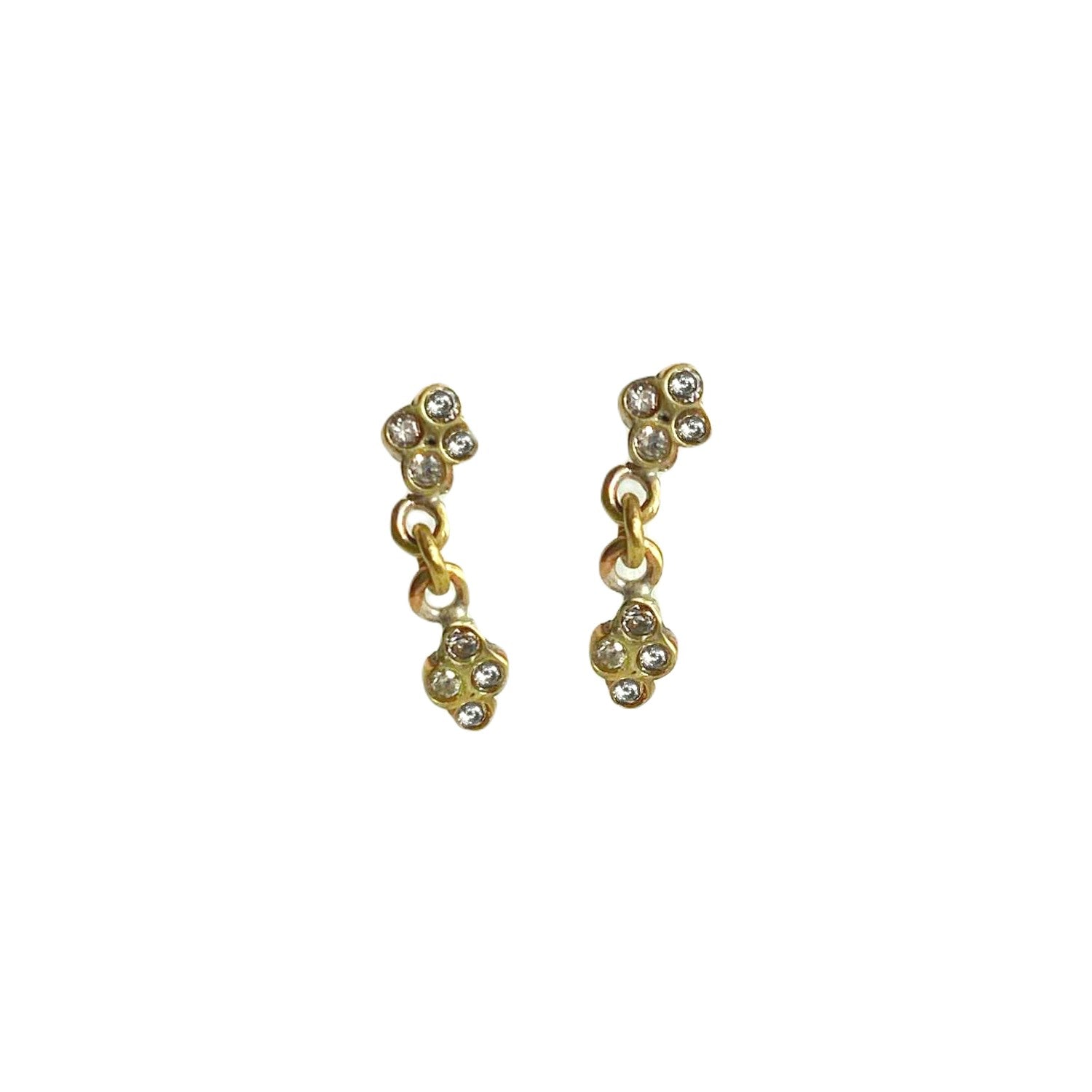 Disco Mini Cube Double Drop Earrings