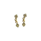 Disco Mini Cube Double Drop Earrings