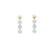 Rising Star Oval and Round Diamond Dot Studs