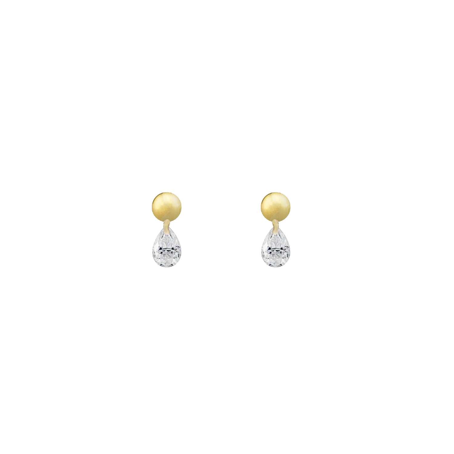 Rising Star Pear Diamond Dot Studs