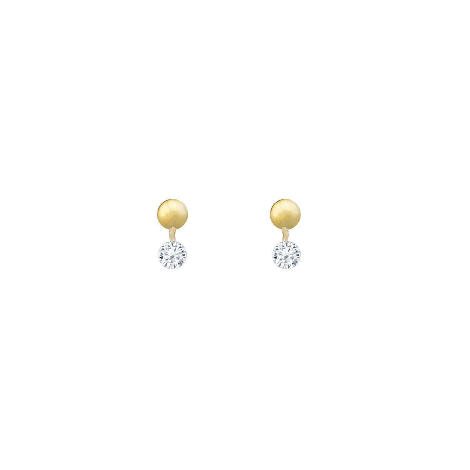 Rising Star Round Diamond Dot Studs