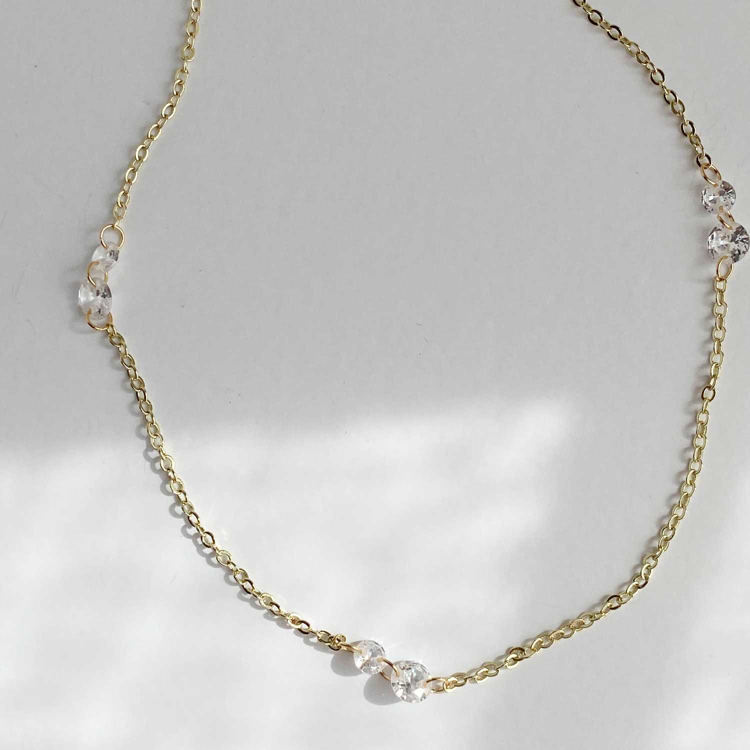 Rising Star Double Diamond Station Necklace