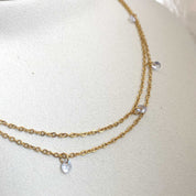 Rising Star Diamond Double Station Necklace (Same Length)