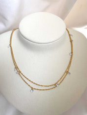 Rising Star Diamond Double Station Necklace (Same Length)