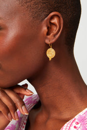 Indian Coin Drop Earrings | Gold