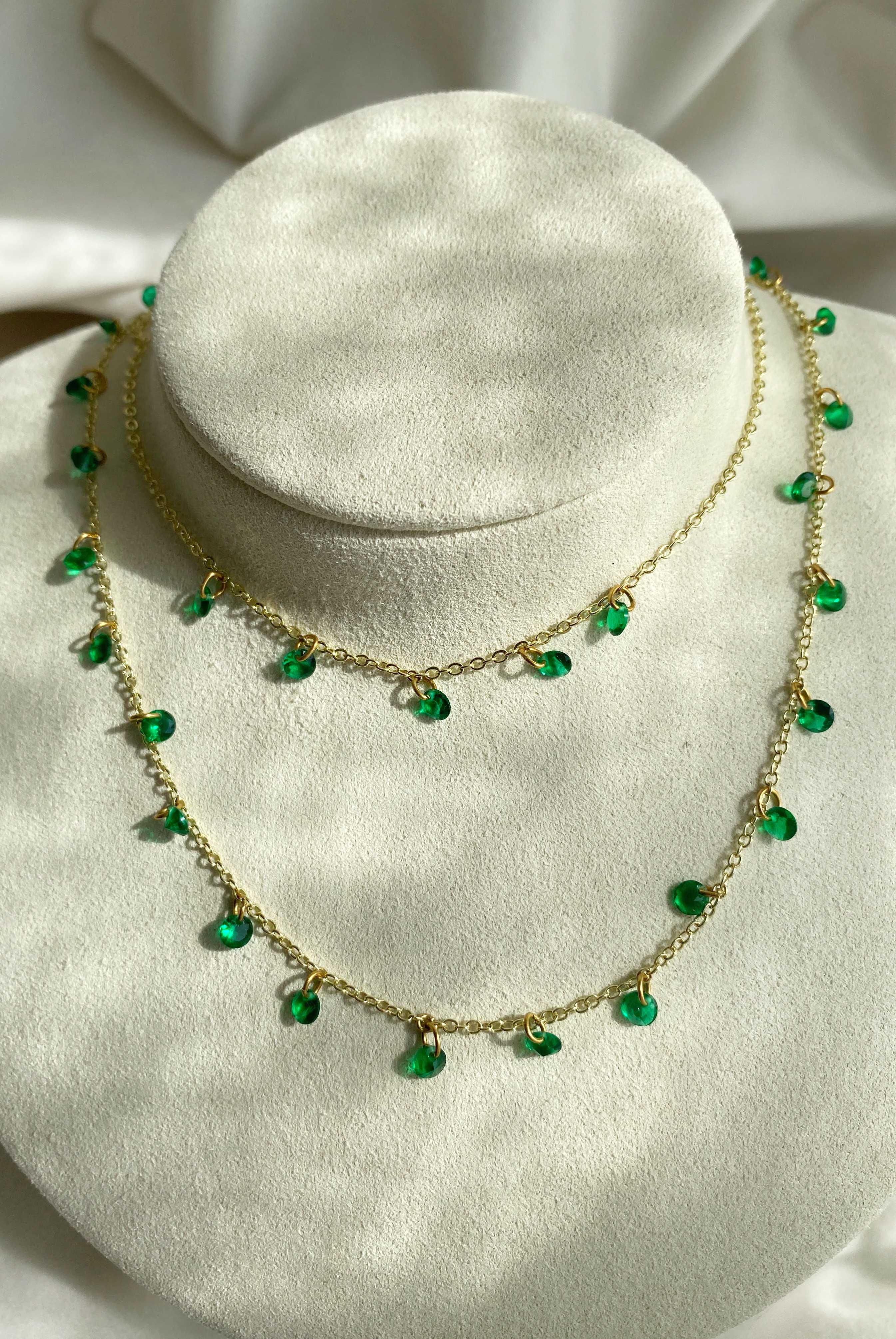 Rising Star 5 Emerald Dangle Necklace